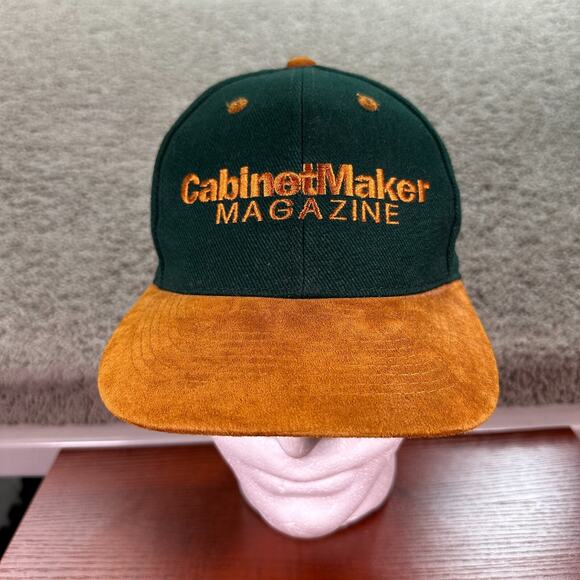 OTTO Other - VINTAGE Cabinetmaker Magazine Hat Mens OS Green Suede Leather Brim Strapback